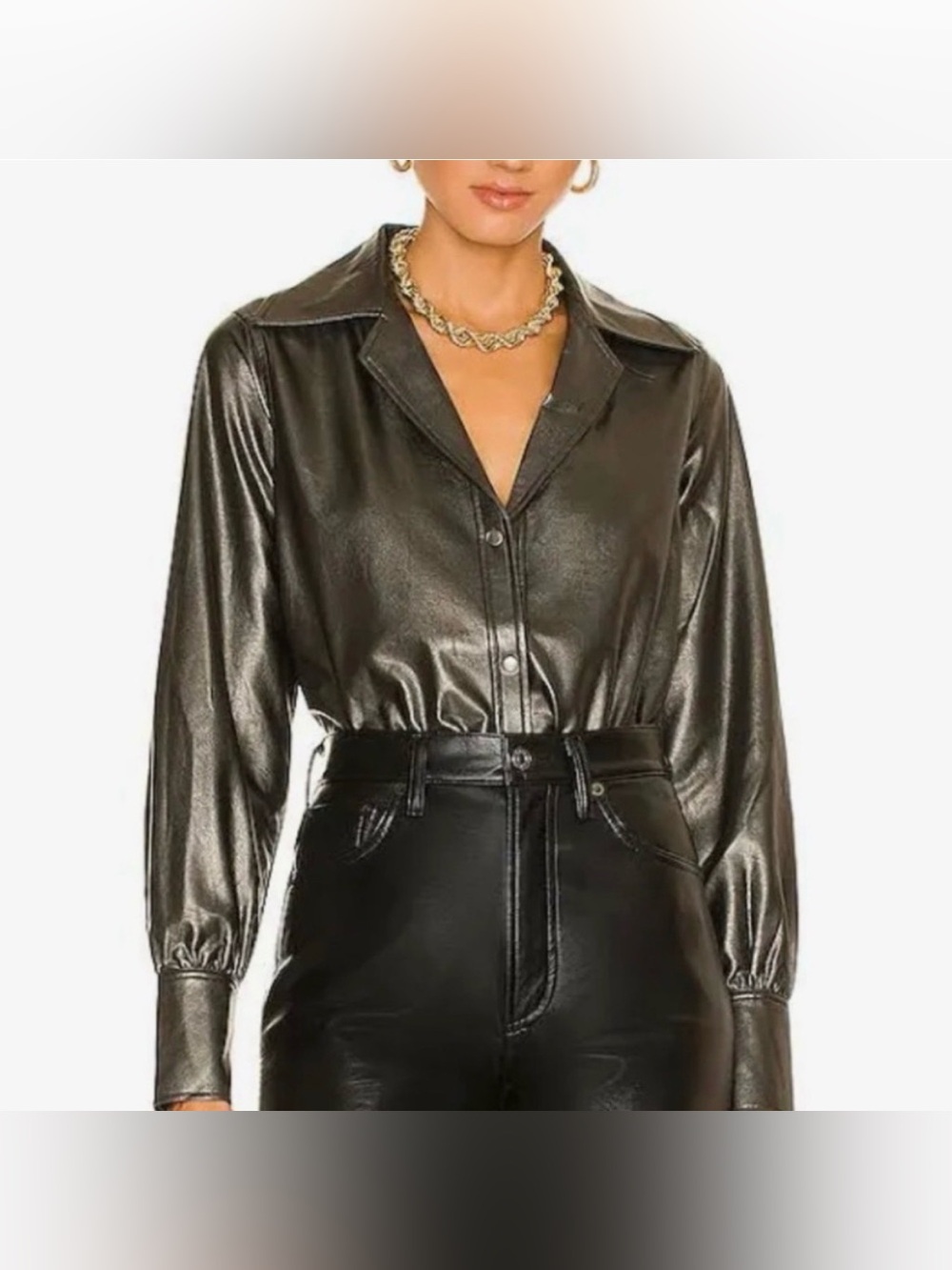 Brochu Walker Vegan Leather Layra Shirt Size XS